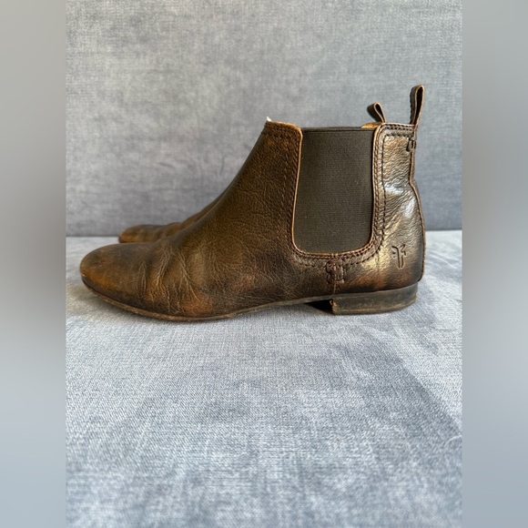 Frye Womens Jillian Chelsea Brown Leather Ankle Pull On Boots SZ 8M Rustic - Picture 3 of 8